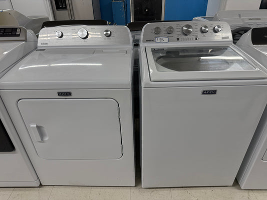 Maytag White Washer & Dryer Set – Top Load Washer & Front Load Electric Dryer NEW