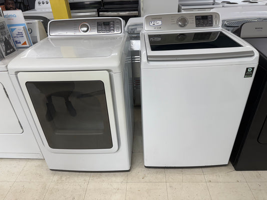 Samsung Smart Washer & Dryer Set High-Efficiency Top Load Washer + Electric Dryer USED