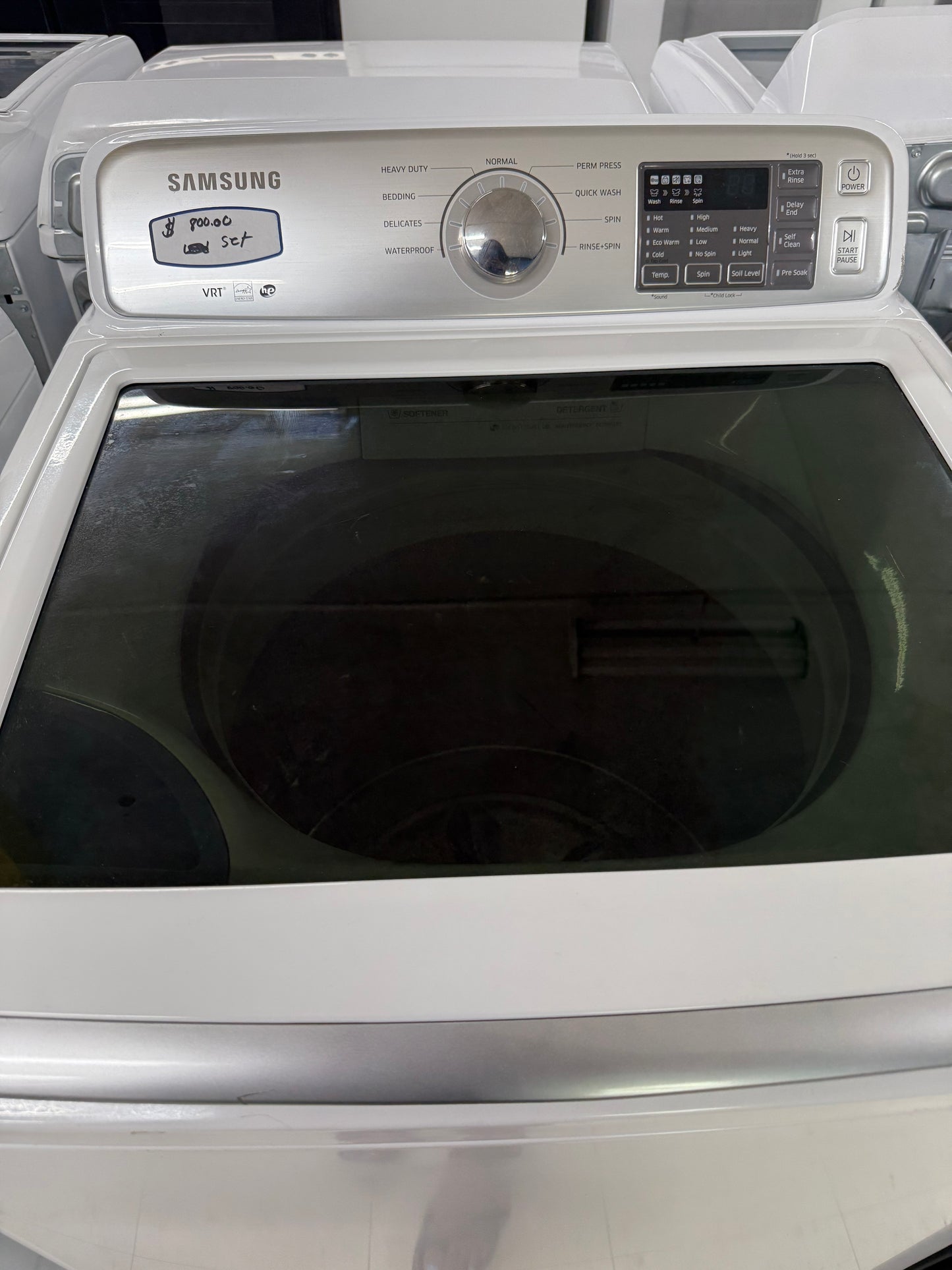 Samsung Smart Washer & Dryer Set High-Efficiency Top Load Washer + Electric Dryer USED